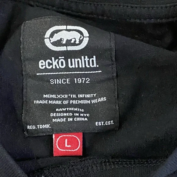 Ecko unltd t-shirt Multi Graphic 72 Team Logo T-shirt Black White Large - Picture 6 of 10